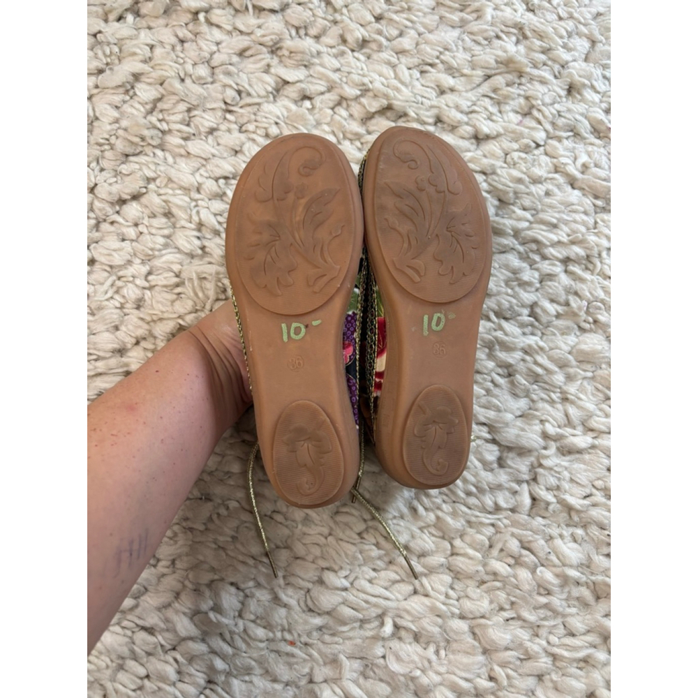 Women's Unbranded Black Multi-color Floral Beaded Flats size 36 - Picture 3 of 11